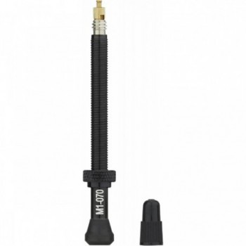 Valve Tubeless Presta 70 mm en Aluminium Noir - Démontable et Résistante - 1