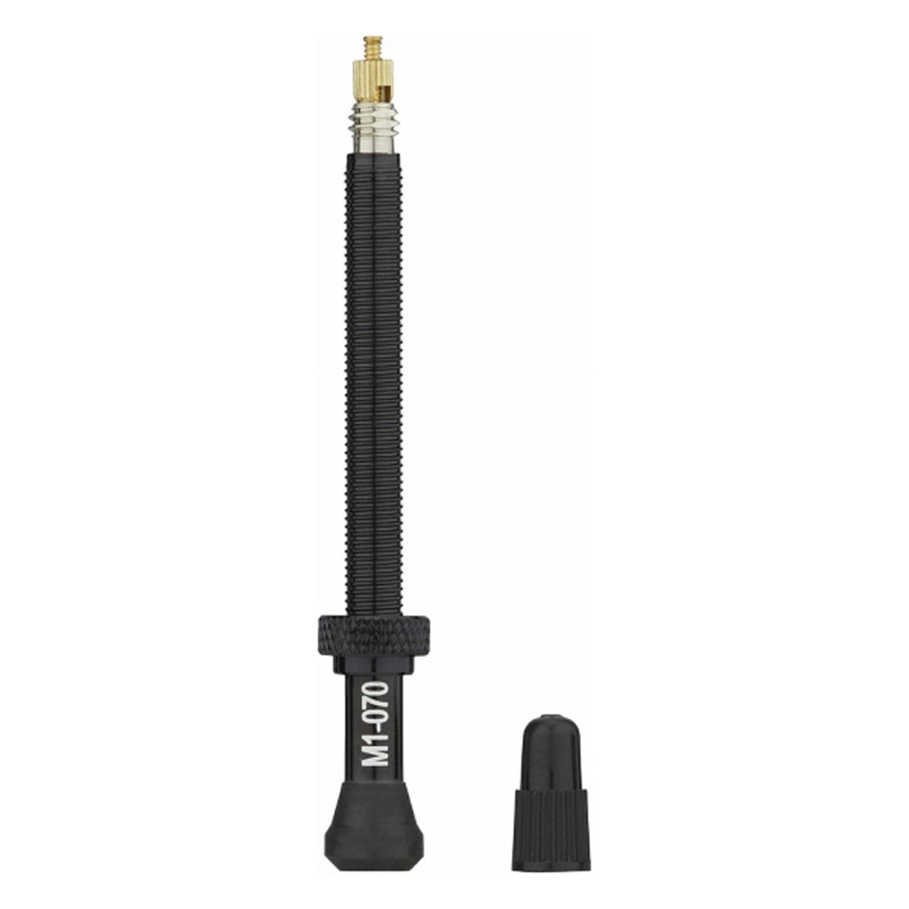 Valve Tubeless Presta 70 mm en Aluminium Noir - Démontable et Résistante - 1