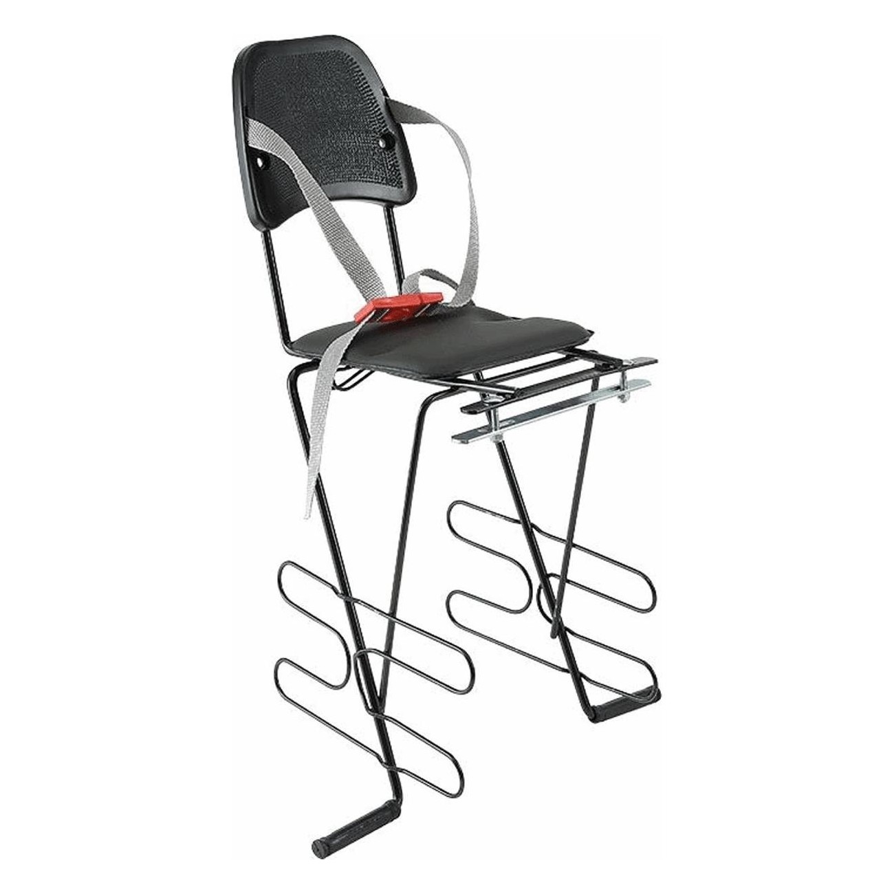 Asiento Trasero de Bicicleta de Acero Negro con Soporte y Cinturones MVTEK - 1