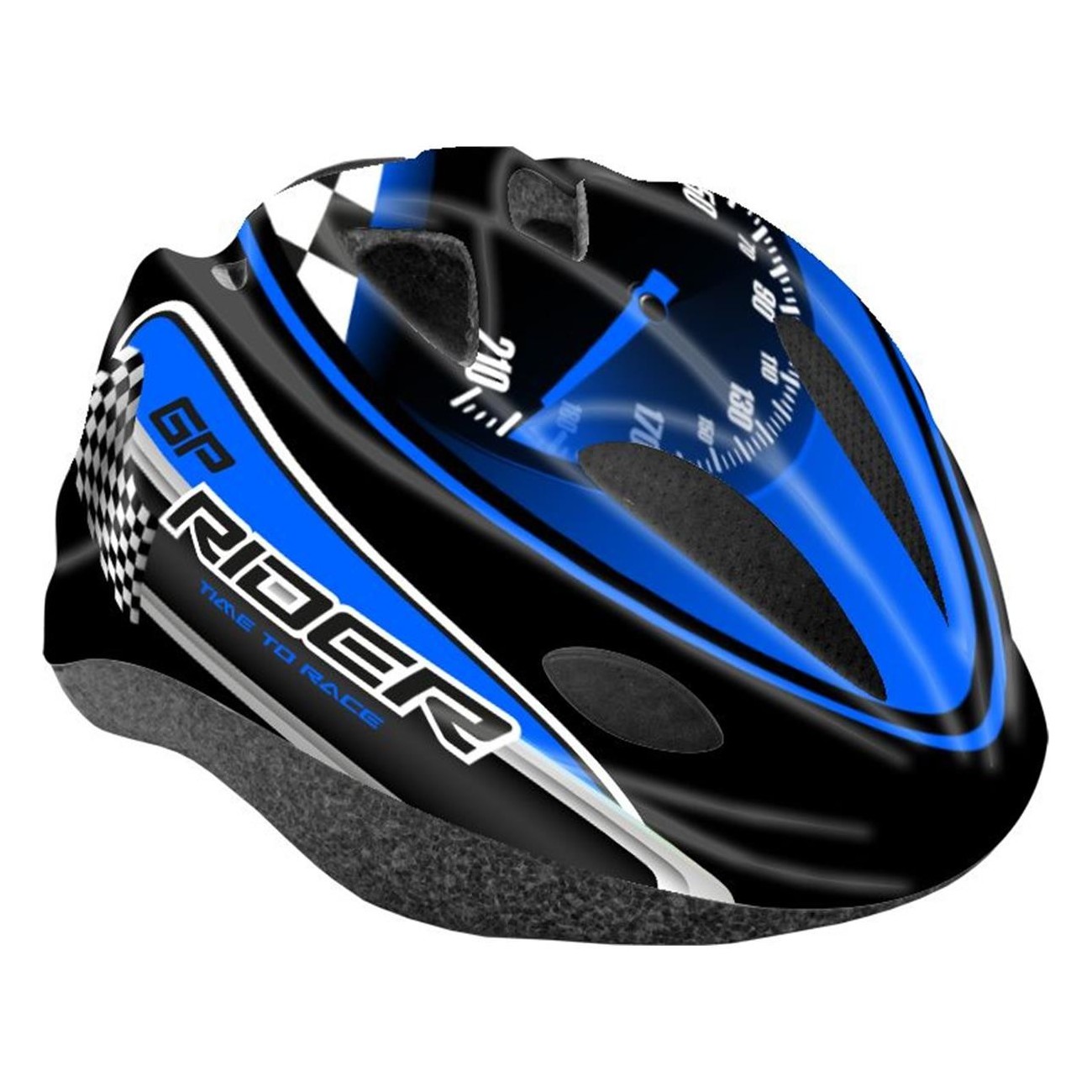 Casco Junior GP-Rider Blu per Giovani Ciclisti, Taglia Unica 52-56 cm, 12 Fori, Certificato EN1078 - 1 - Caschi - 8005586209795