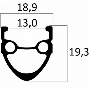 R28 Elan Aluminum Double Wall Rim, 36 Holes, Silver Finish - 1