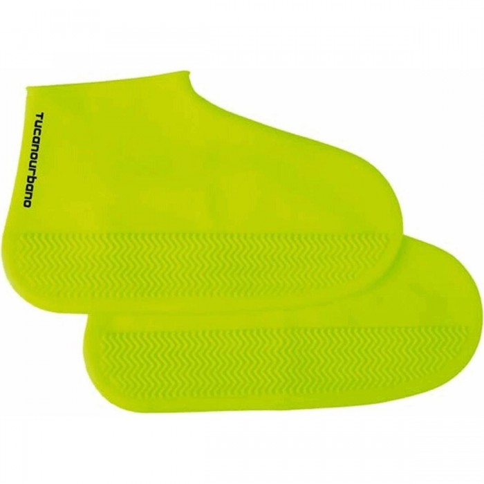 Fluorescent Yellow Silicone Waterproof Shoe Covers - Size L - 1