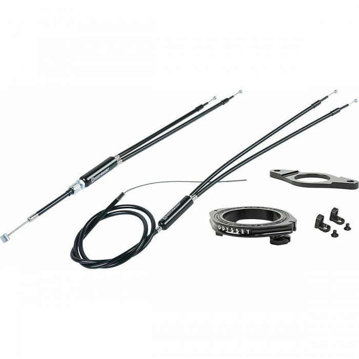 Kit Giroscopio Odyssey GTX-S 1-1/8' in Lega 6061 Nera con Cuscinetto Gyro® e Cavi Universali - 1 - Guaine / cavi - 0630950921034