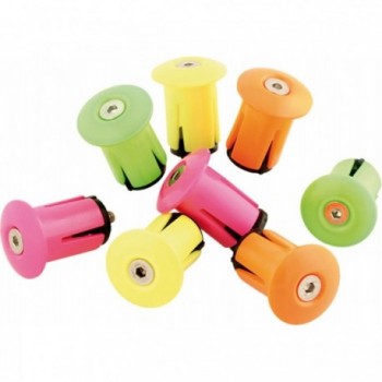 Pair of Velo Handlebar Caps in Fluorescent Green - 25.5 mm Diameter for Bike - 1