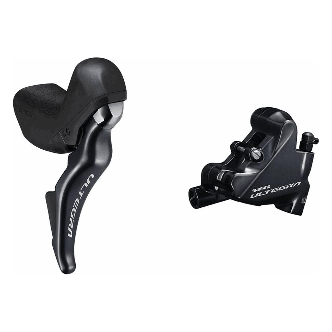 Kit Freno Idraulico Shimano Ultegra R8025 Posteriore 2x11V Nero con Attacco Flat Mount e Componenti Completi - 1 - Pinze e coman