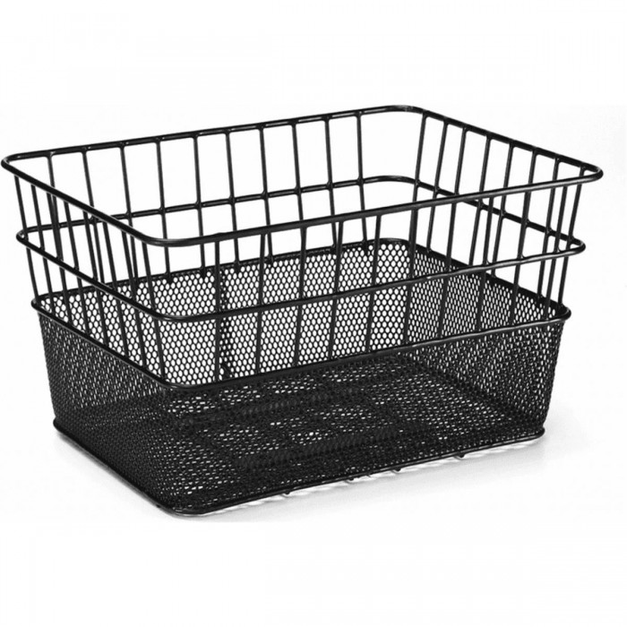 Black Front Basket in Iron with Wide Mesh 39x29x22 cm - CORSO PADOVA - 1