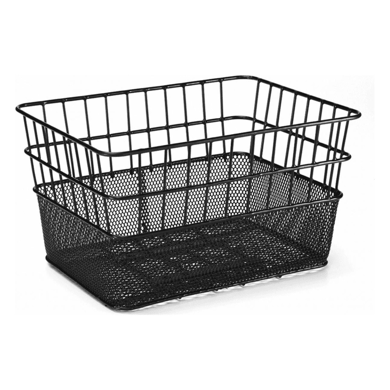 Black Front Basket in Iron with Wide Mesh 39x29x22 cm - CORSO PADOVA - 1