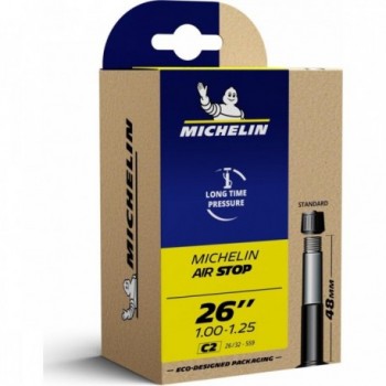 Camera d'Aria Michelin Air Stop 26x1.00/1.25 con Valvola 48mm, Resistenza Superiore e Tenuta di Pressione Efficace - 1 - Camere 