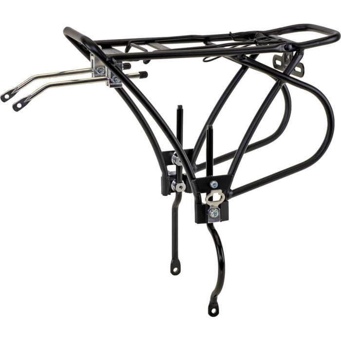 Black Aluminum O-Stand Bike Rack for Disc Brakes 24-29 Inches, Mounting Kit Included - 1