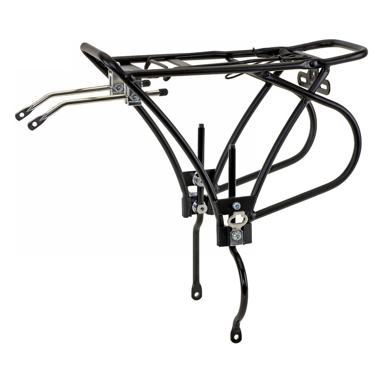 Black Aluminum O-Stand Bike Rack for Disc Brakes 24-29 Inches, Mounting Kit Included - 1