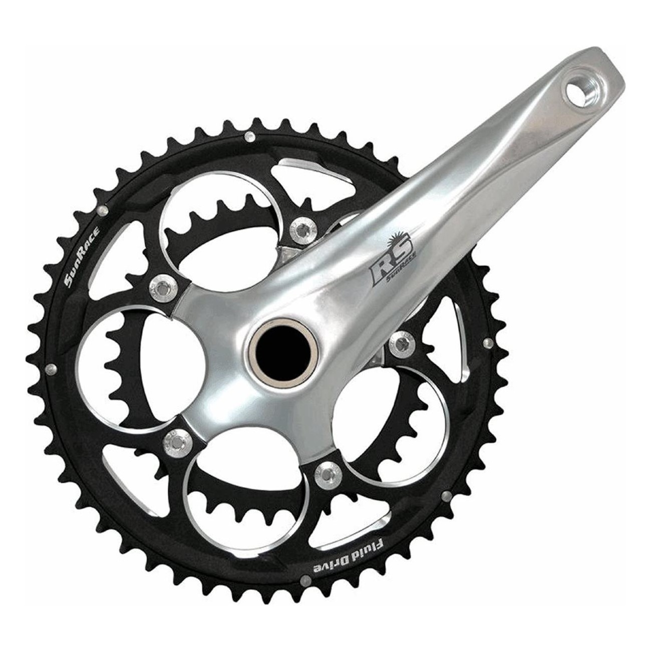 Sunrace Road Compact Crankset 2x10V 50/34T 172.5mm Black/Silver - 1