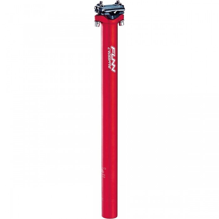 Crossfire Seatpost 27.2x350mm 6061 Alloy, Red, 0mm Offset, 265g - 1