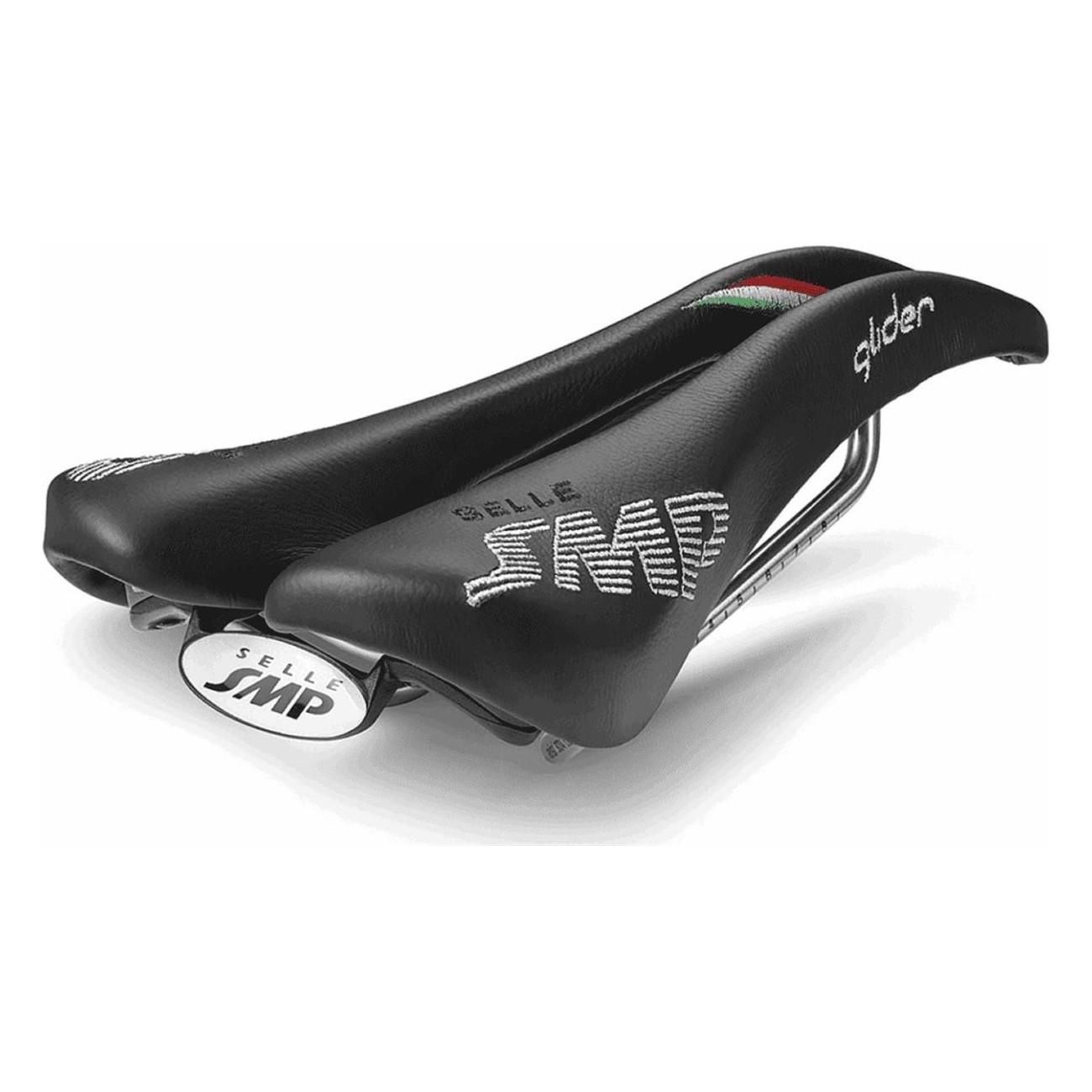 Selle Glider Schwarz 2018 aus Leder und Stahl für MTB, Straße und Gravel - 290g - 1