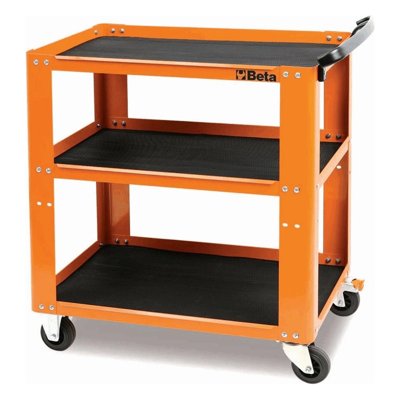 Beta Cart 3 Shelves Non-Slip Rubber Orange 80x45x90cm with Ergonomic Handle - 1