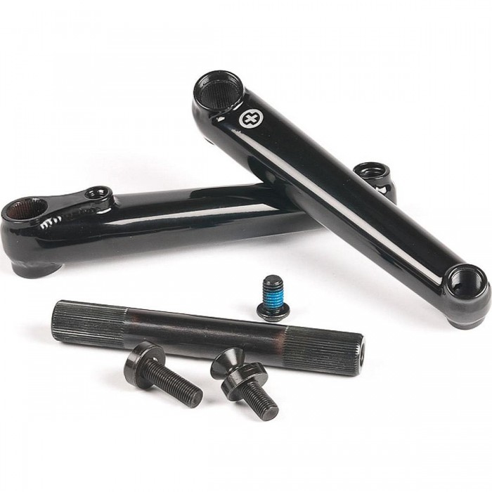 Chrome 3-Piece Crank 175mm Black - Sturdy and Lightweight Crank Arm with Chrome Axle - 1