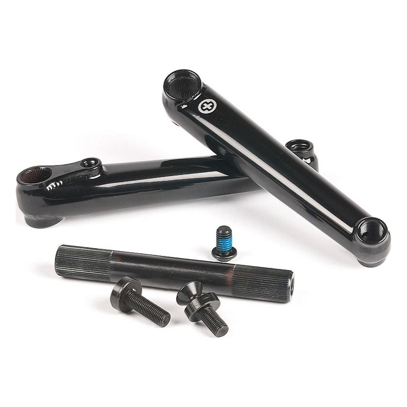 Chrome 3-Piece Crank 175mm Black - Sturdy and Lightweight Crank Arm with Chrome Axle - 1