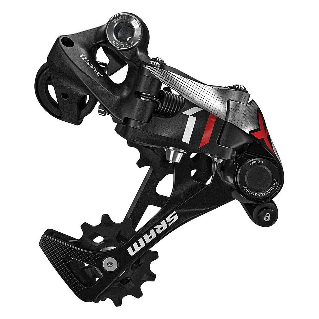 X01 Type 2.1 Rear Derailleur 11 Speed Red with X-HORIZON and Roller Clutch - 1