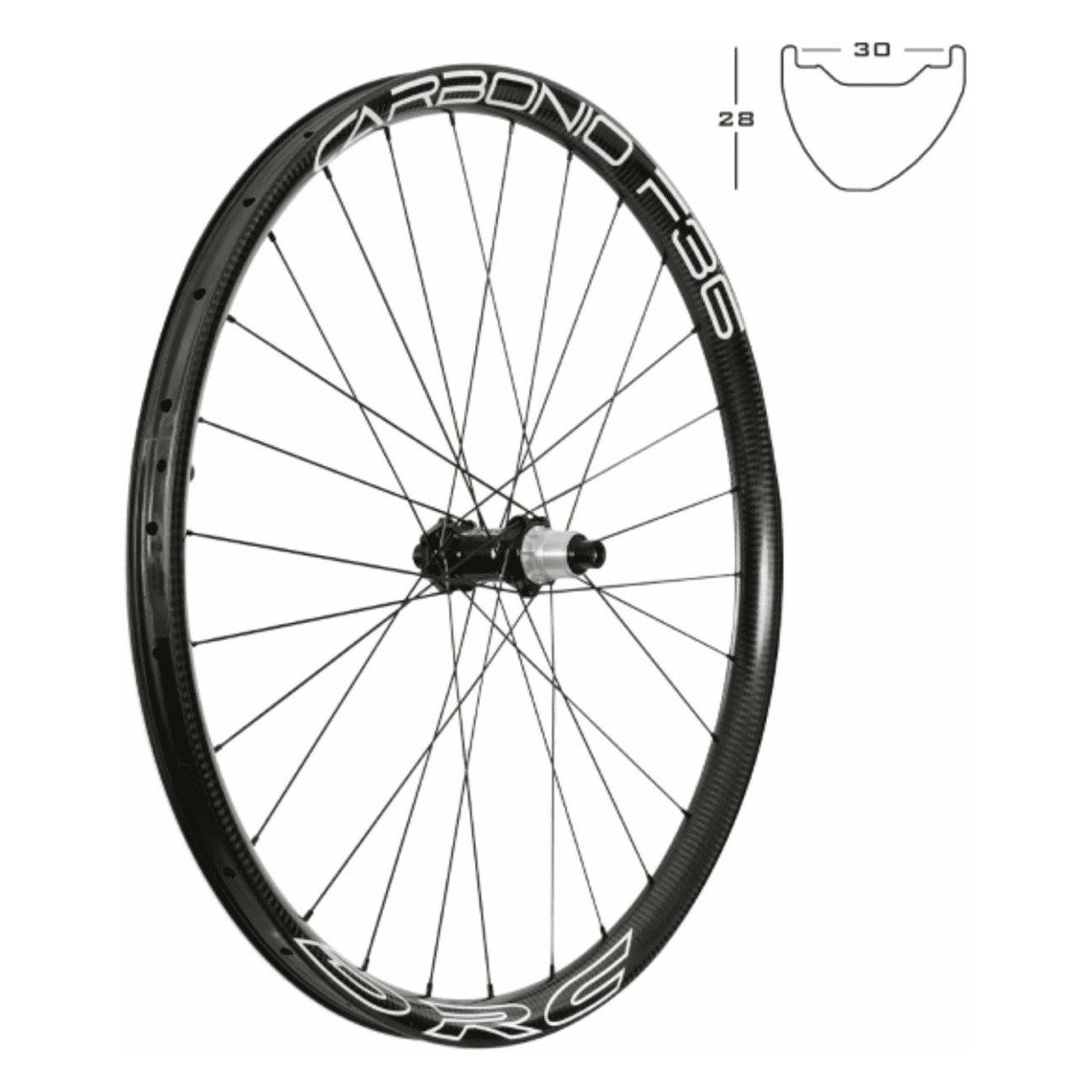 29' Rear MTB Wheel in Tubeless Carbon Shimano 11v with Disc - 1