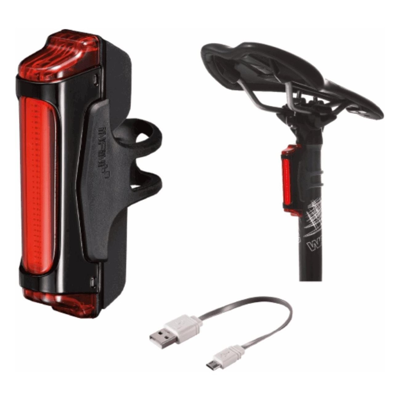 Rücklicht Fahrrad Sword 30 COB LED Rot, USB Aufladbar, Super Hell - 1