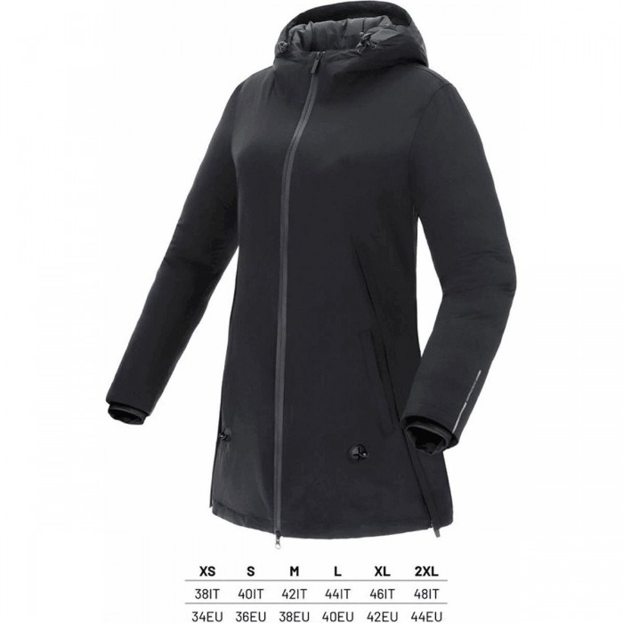 Veste Thermique 3/4 Femme Noire Imperméable Taille M avec Fonction Cape et Protection Pluie - 1