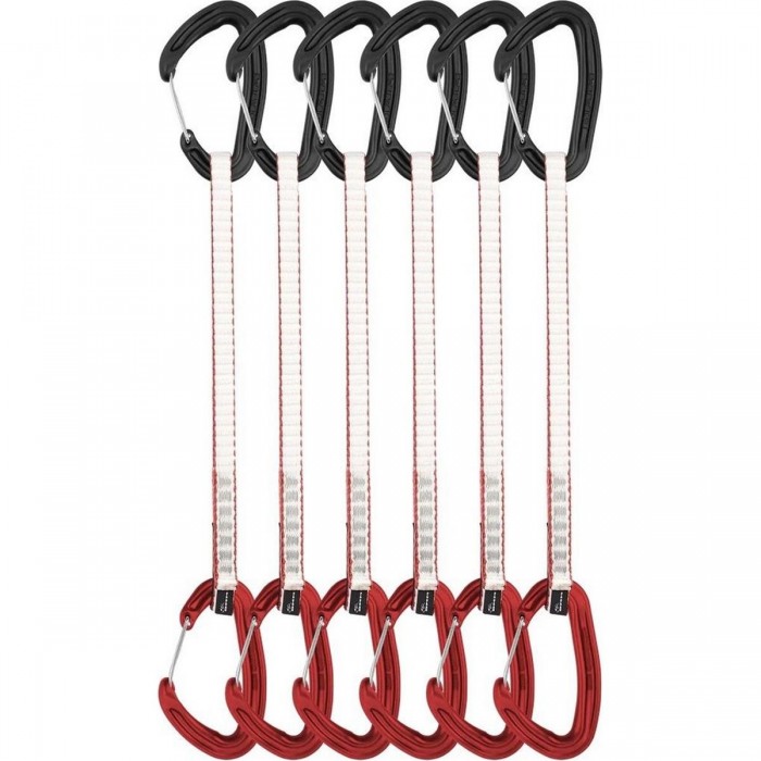 Set di 6 Moschettoni Alpha Wire Quickdraw 25cm per Arrampicata - Leggeri, Versatili e Sicuri - 1 - Rinvii - 5031290230841