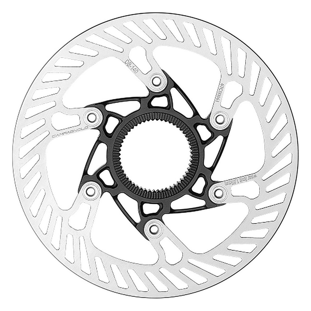 Centerlock Bremsscheibe 160mm Schwarz Silber - Super Record/Record AFS, Überhitzungsschutz - 1