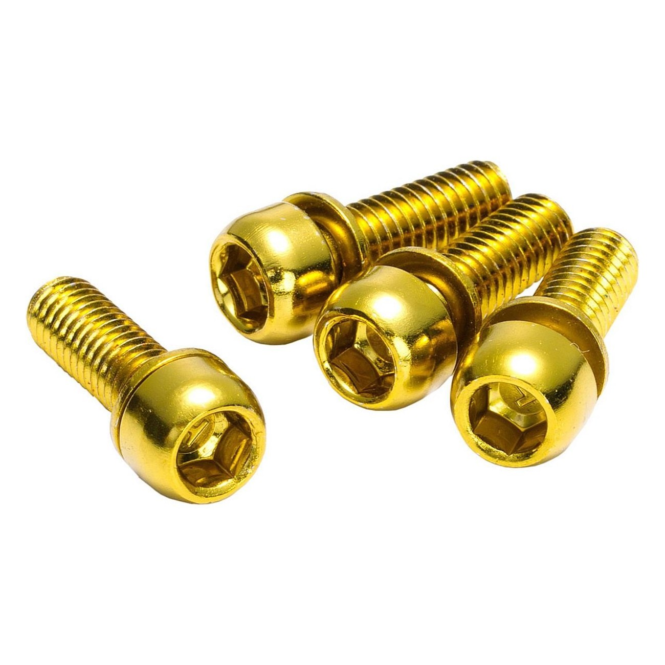 Gold Colored Steel Brake Reverse Adapter Screw Set M6x18mm - 1