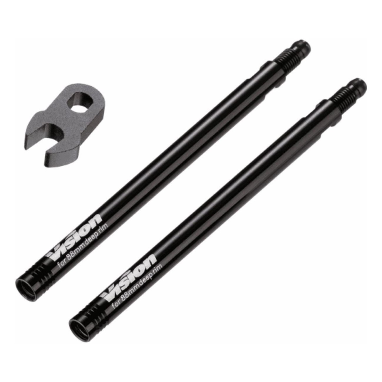 Extensión de Válvula de Aluminio 65mm Negro Anodizado Vision para Bicicleta - 1