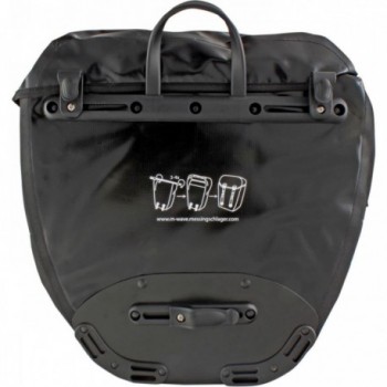 Borsa Portapacchi Impermeabile Montreal 40L Nera con Fissaggio MTS e Strisce Riflettenti - 2 - Borse e bauletti - 4015493120650