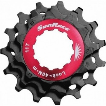 Kit Lockring Rosso e Pignoni 11V in Alluminio Nero per Shimano Sunrace - 1 - Cassette - 4710944264135