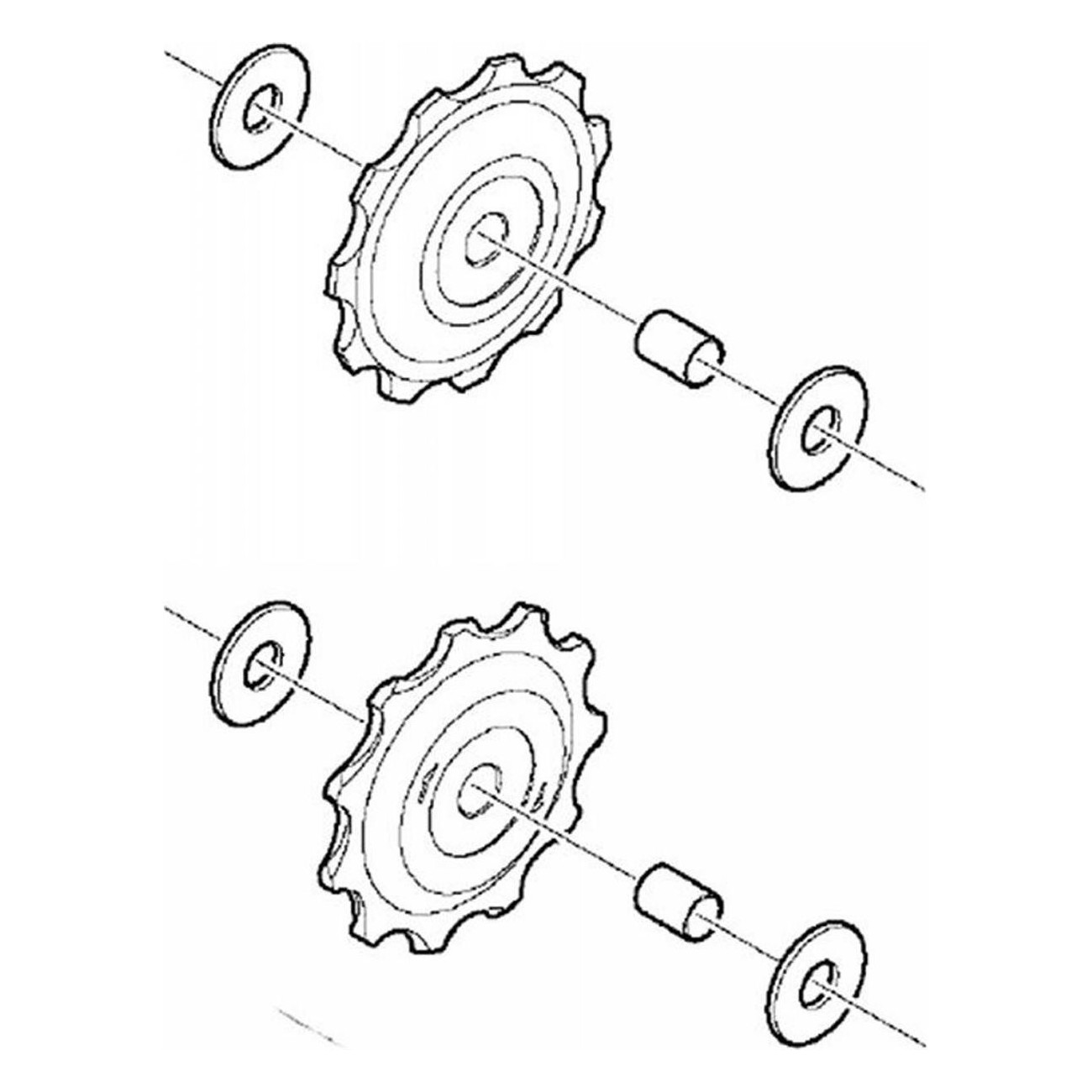 Shimano Deore XT M770 Rear Derailleur Pulleys Pair Black - 1