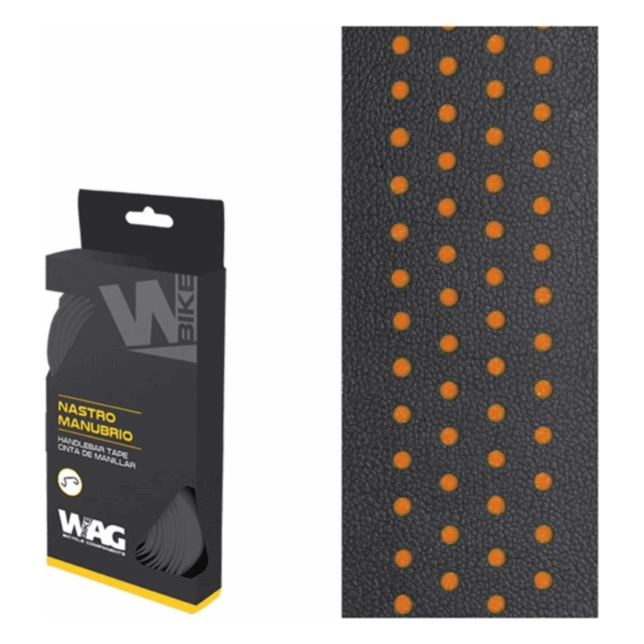 Black/Orange Bike Handlebar Tape 30mm x 1600mm x 2.5mm with Accessories - 1