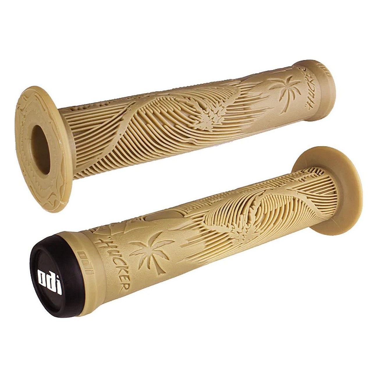 Odi Hucker Signature Grips with Light Brown Flange 160 mm for BMX - 1