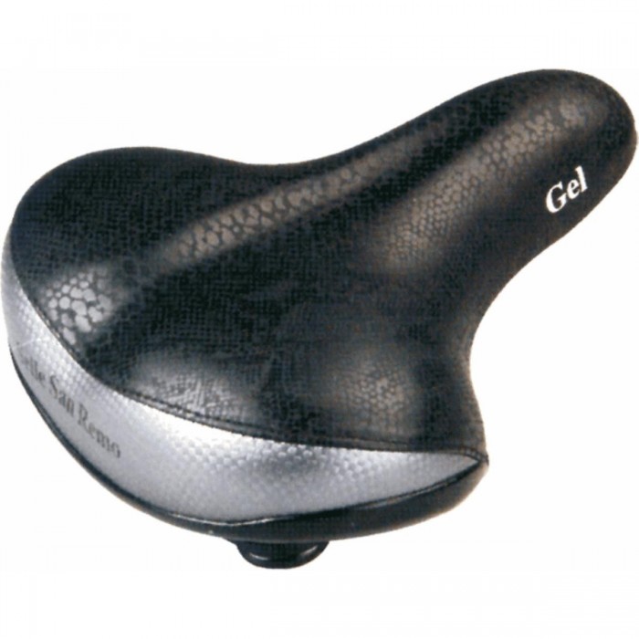 San Remo City Women's Gel Saddle Black with 7mm Steel Rail, 252x220 mm - 1