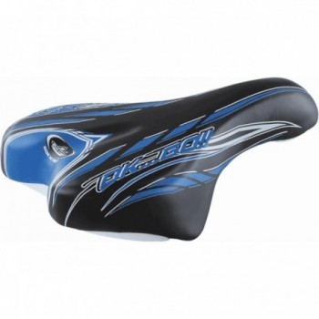 Montegrappa Saddle for Kids Bicycles 16-20 Inches Black/Blue Steel/Skay - 1