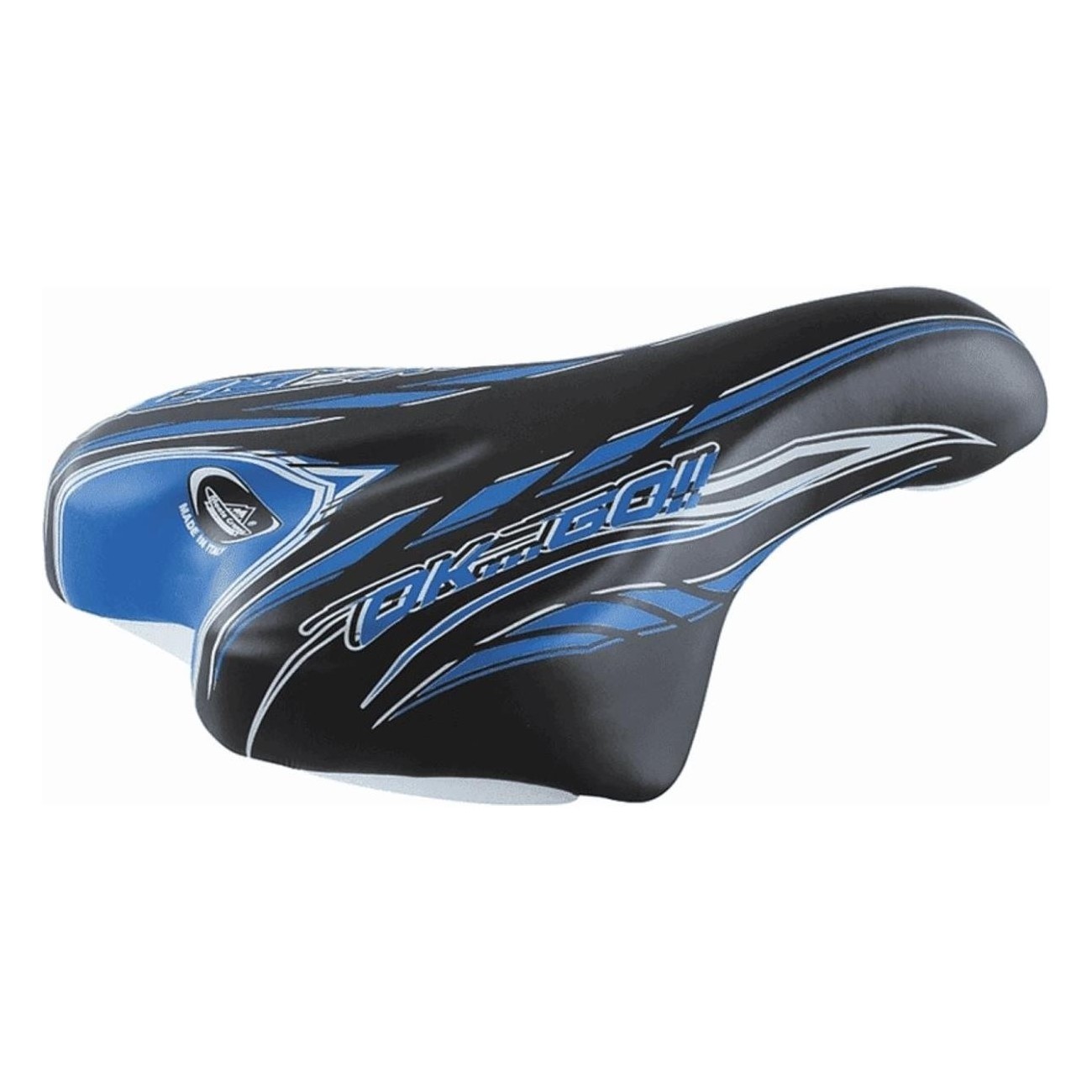 Montegrappa Saddle for Kids Bicycles 16-20 Inches Black/Blue Steel/Skay - 1