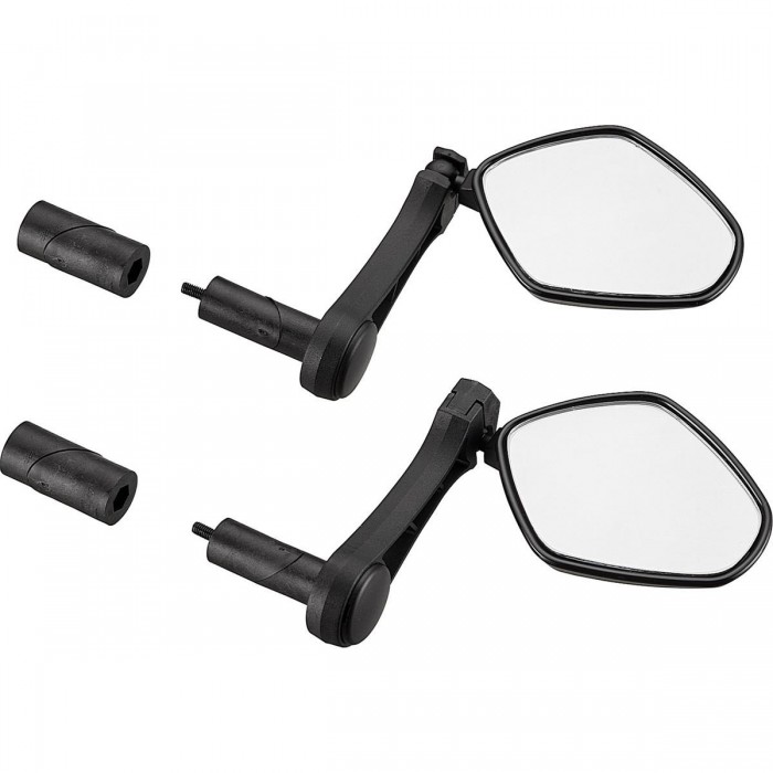 Miroir de guidon SPI2, forme convexe, compatible avec guidons 14,5-19,5 mm, noir, 2 pièces - 1