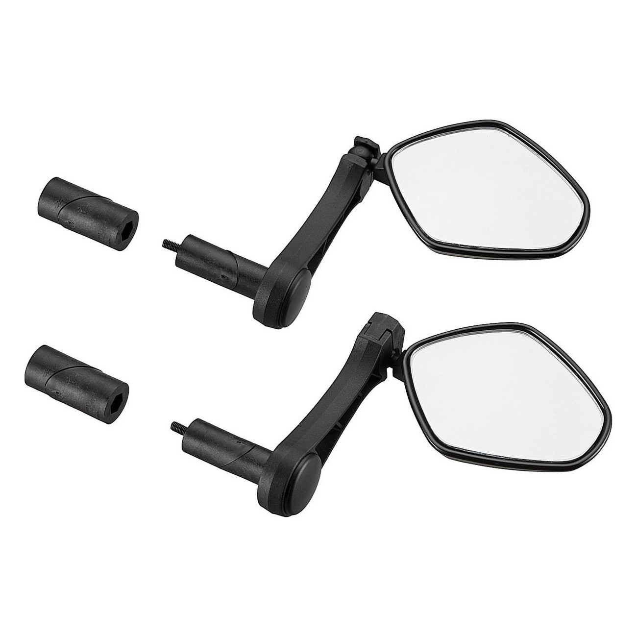 Miroir de guidon SPI2, forme convexe, compatible avec guidons 14,5-19,5 mm, noir, 2 pièces - 1