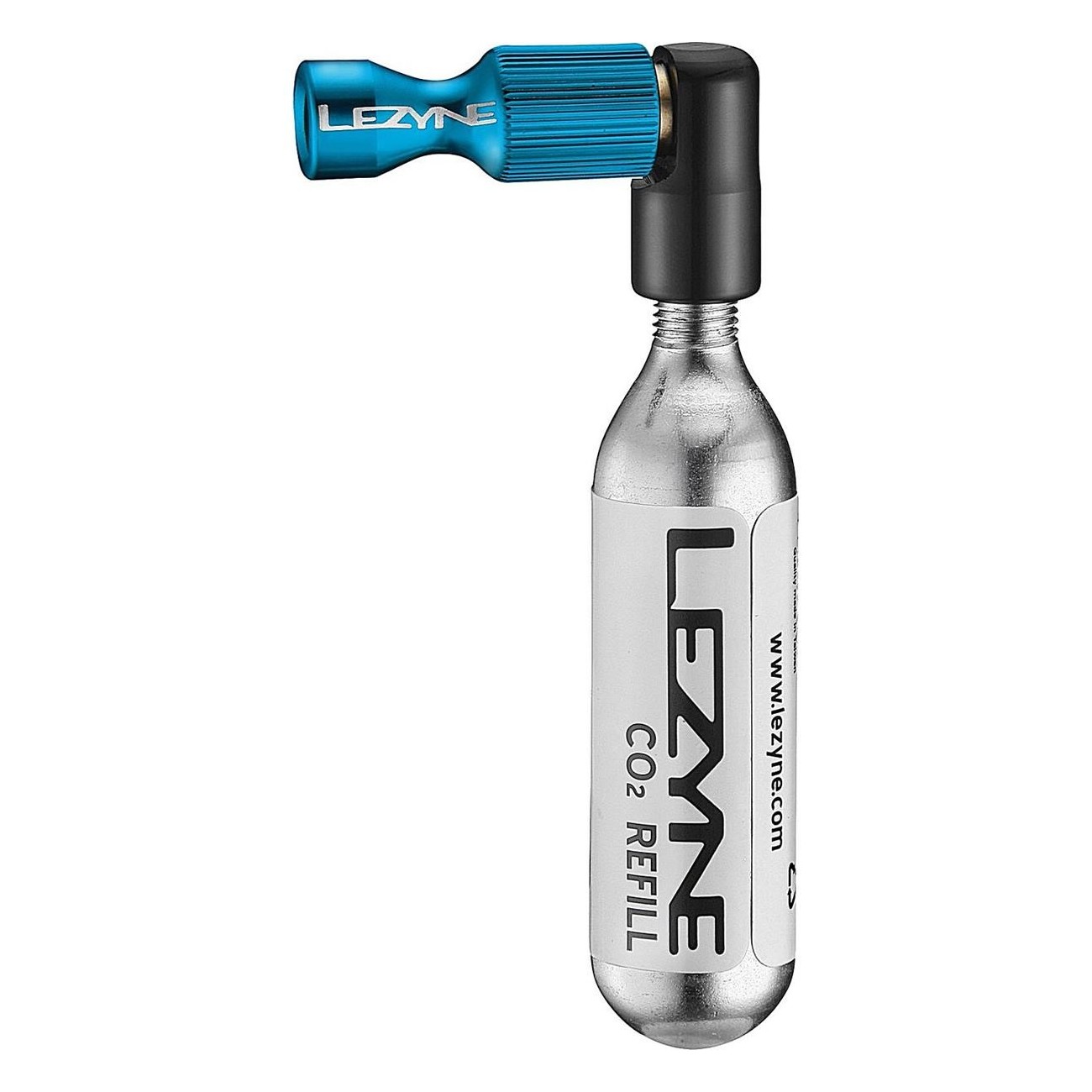 Lezyne CO2 Trigger Drive Pump with 16g Cartridge Blue - Quick Inflator for Presta & Schrader - 1