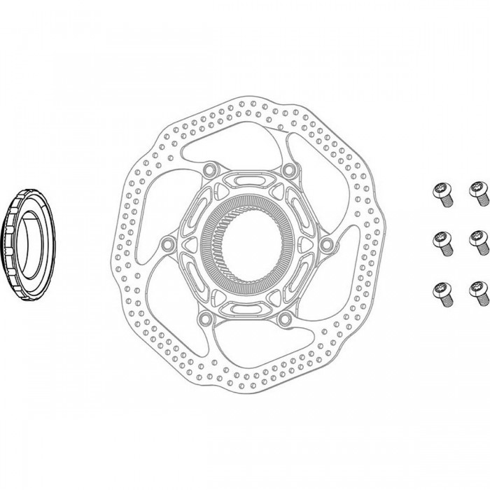 Zentrales schwarzes Bremsscheiben-Sicherungsring bis 160 mm - kompatibel mit 140 mm und 160 mm - 1