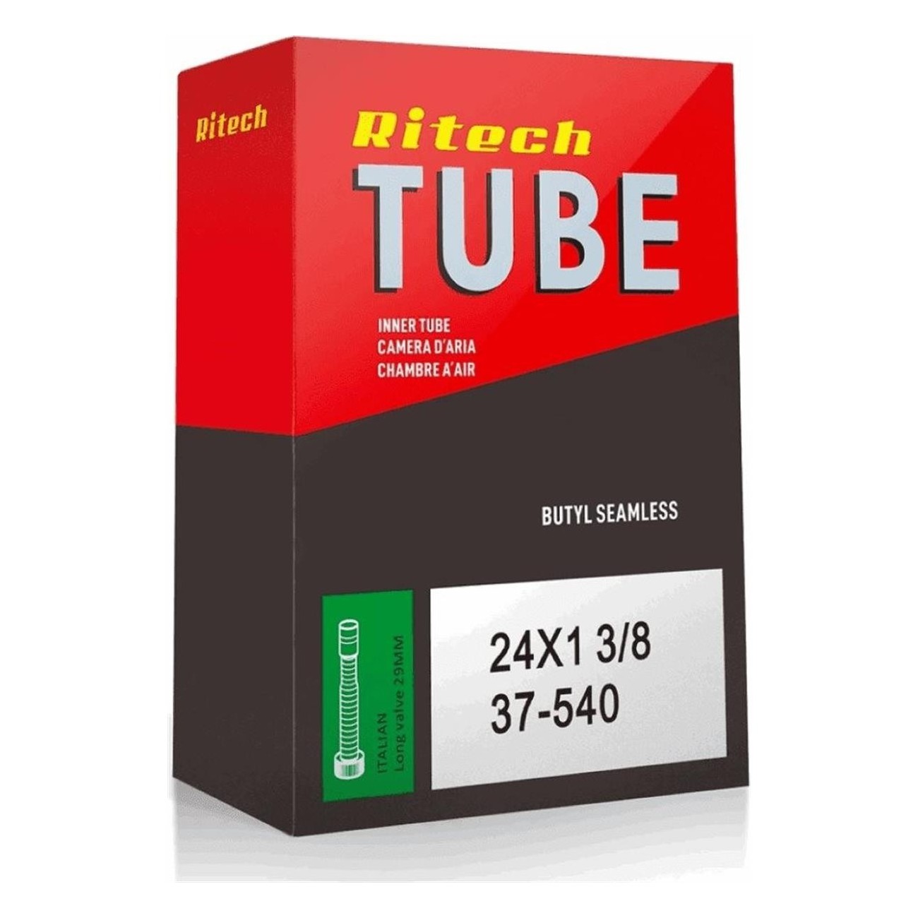 Ritech 24x1 3/8 Inner Tube with 29mm Schrader Valve - ETRTO 37-540 - 1