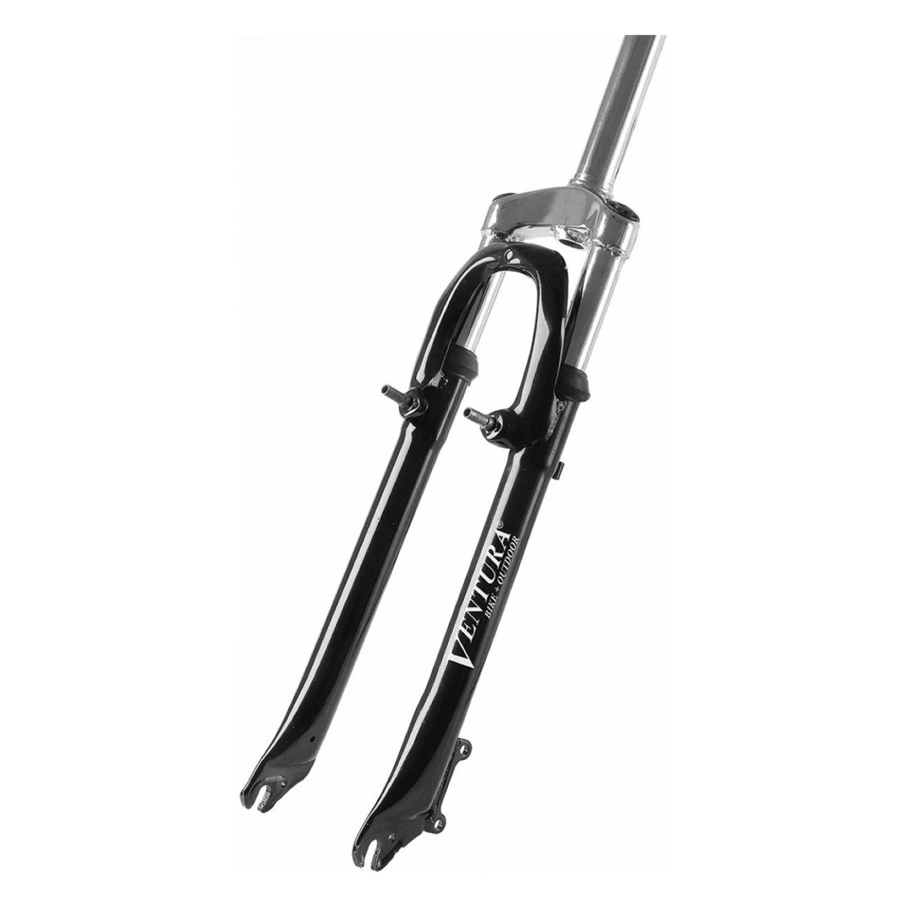 Ventura 26' Black/Silver Steel Shock Fork for V and Disc Brake Bicycles - 1