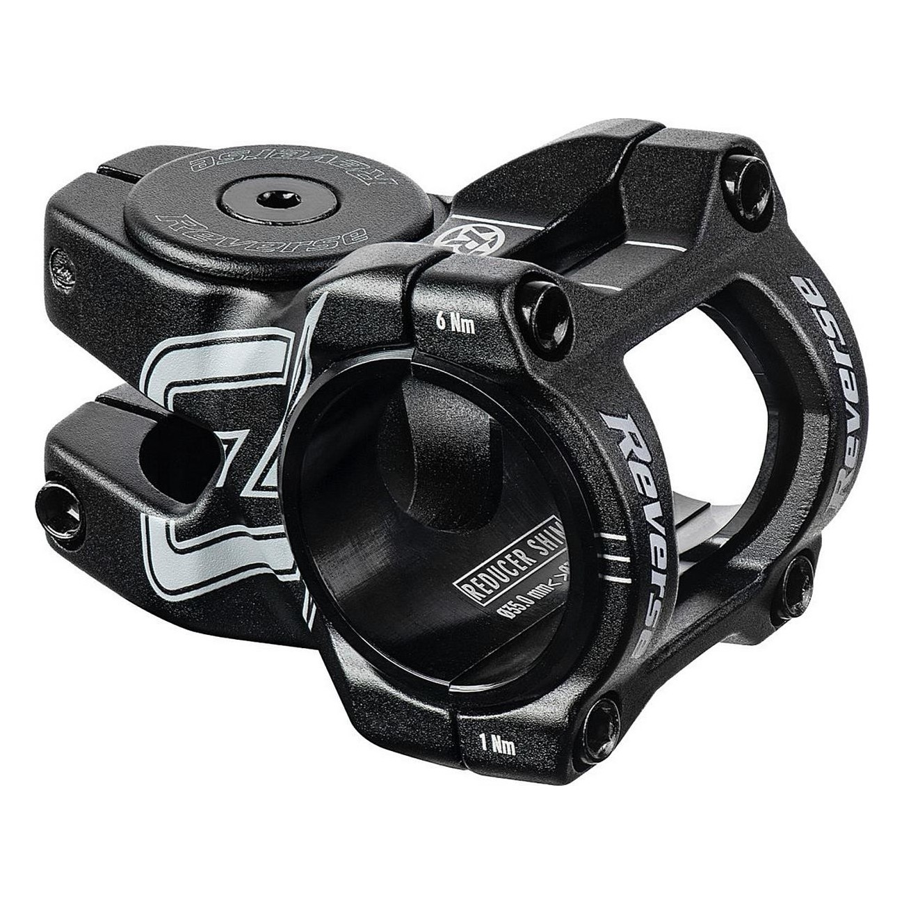 Attacco Manubrio Enduro Stelo Reverse E-Black-One D-2, Compatibile Ø31,8mm e Ø35mm, Lunghezza 35mm, Include Tappo Superiore e Vi