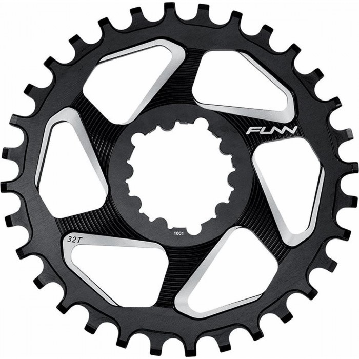 28T 7075 Aluminum CNC Chainring Black 6mm Offset for SRAM 9-12V Direct Mount - 1