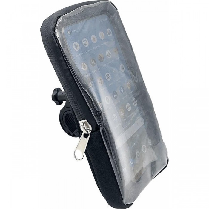 Soporte para Smartphone Negro 16,5x8,5cm con Pantalla Táctil y Cierre Zip - 1