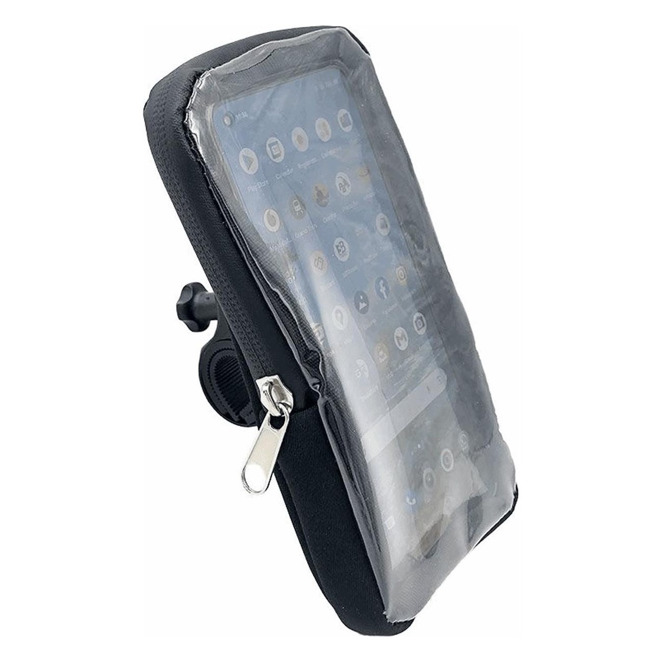 Black Smartphone Holder 16.5x8.5cm with Touchscreen and Zip Closure - 1