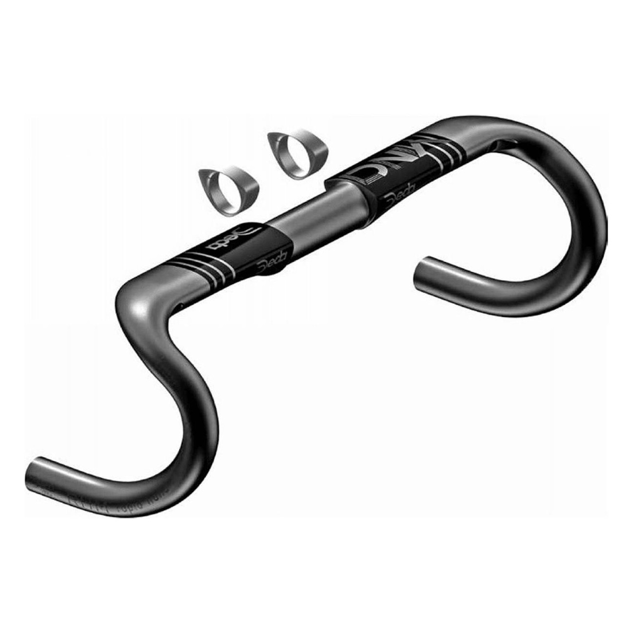 DEDA Road Vinci Carbon Handlebar 31.8x400mm RHM, DCR Compatible, Polish on Black - 1