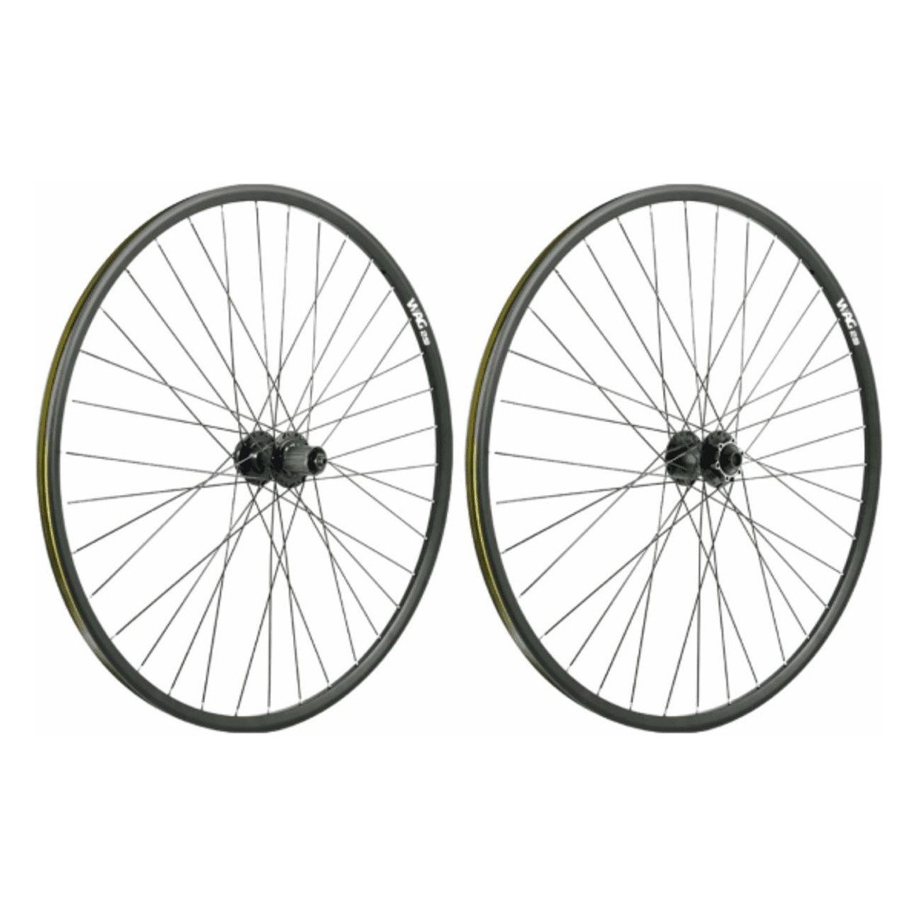 Par de Ruedas MTB 29' WAG de Aluminio Negro, Compatibles Shimano 10/11v, Disco 6 Foros - 1