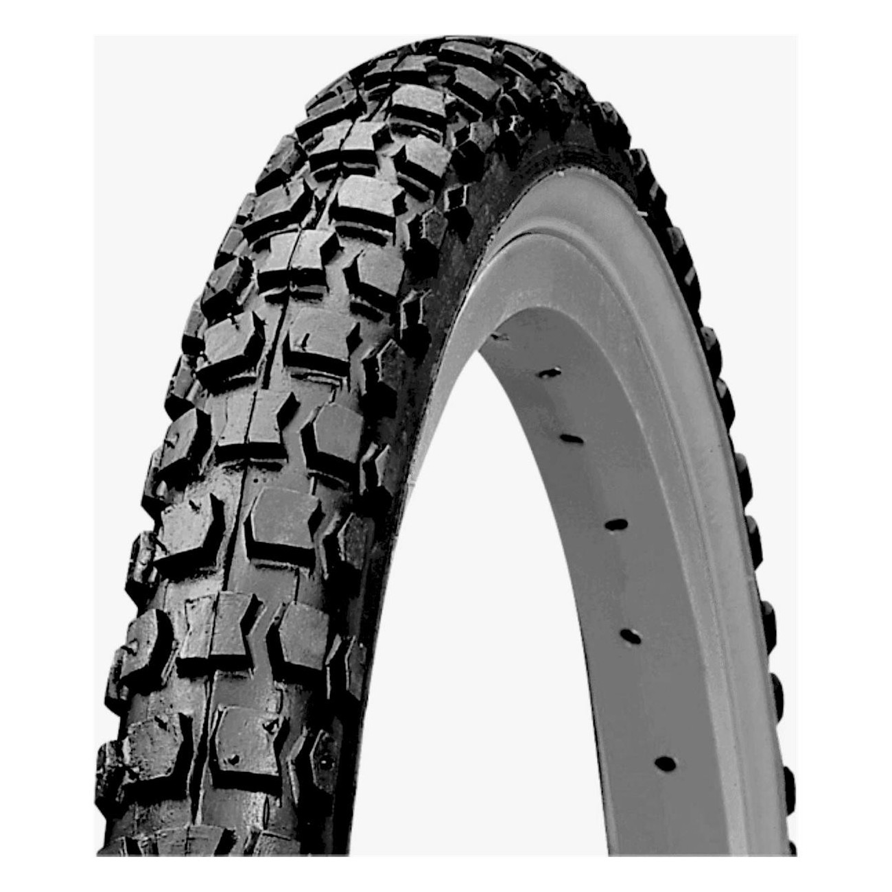 Black MTB Tire 12x1/2x1.75, 22 TPI Hard for Mountain Bike - 1