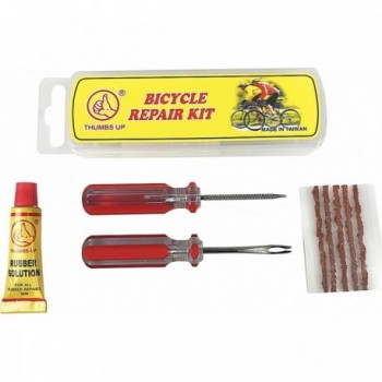 Kit de Reparación Tubeless para Bicicleta con Masilla, Tiras y Herramientas - 1